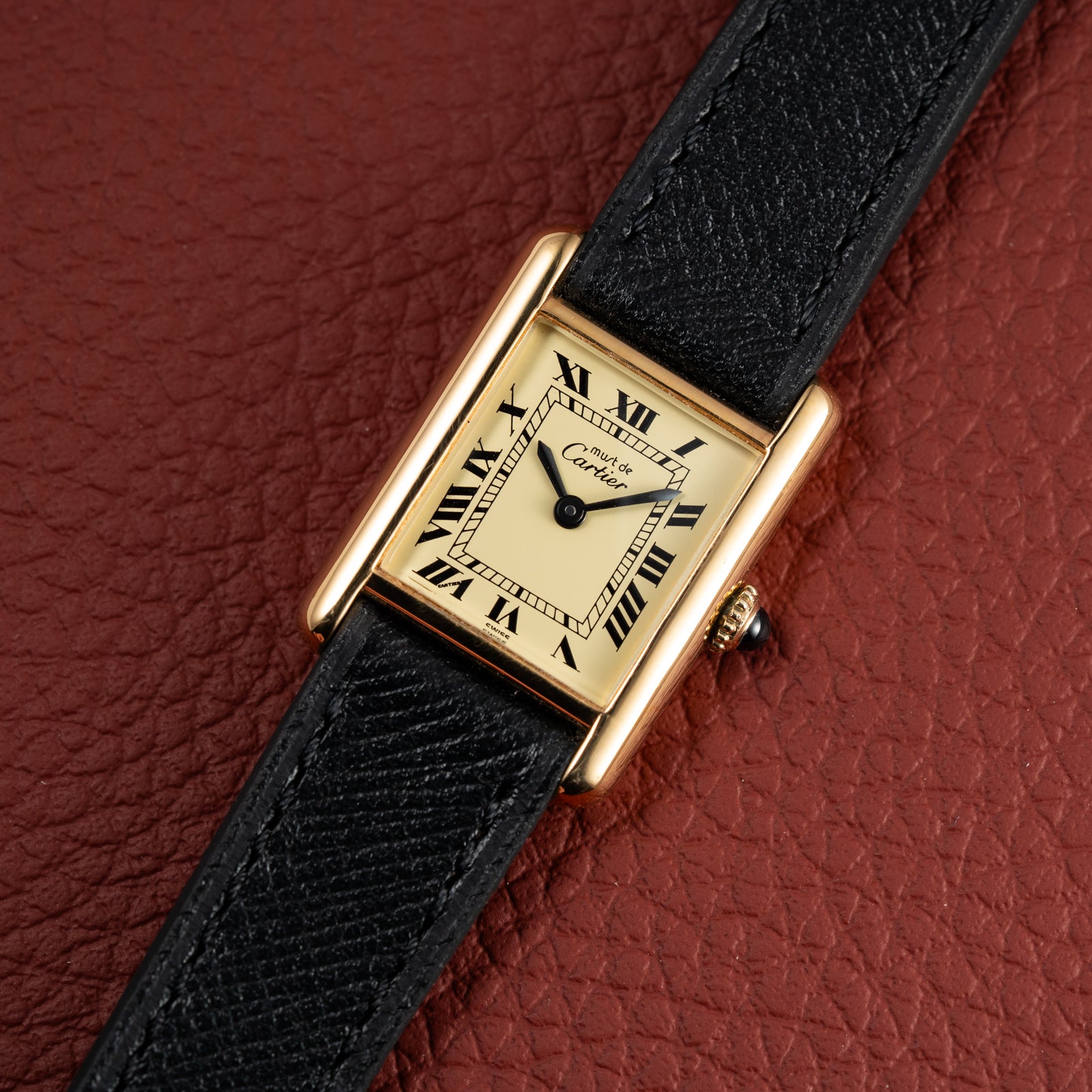 Cartier Tank Vermeil Roman Lemon Dial PM