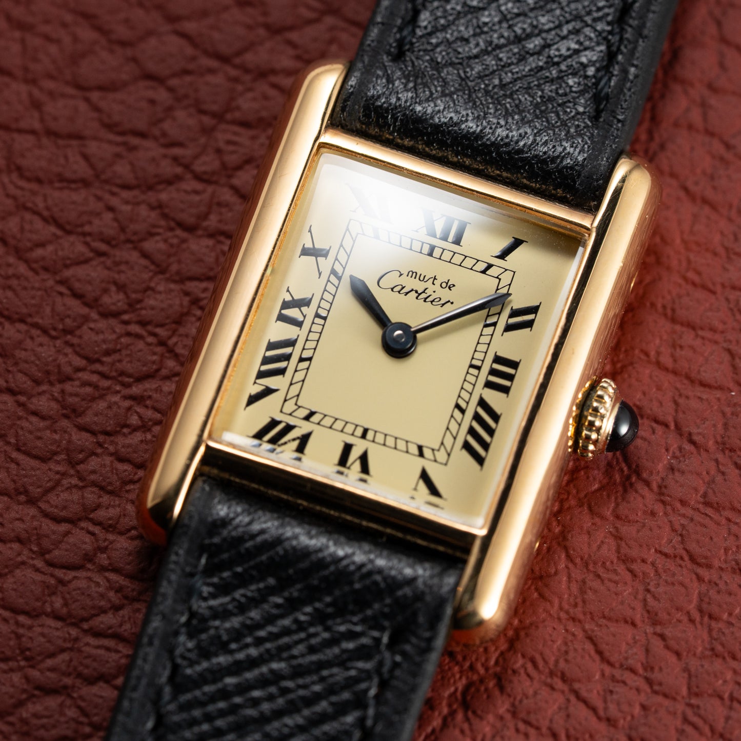 Cartier Tank Vermeil Roman Lemon Dial PM