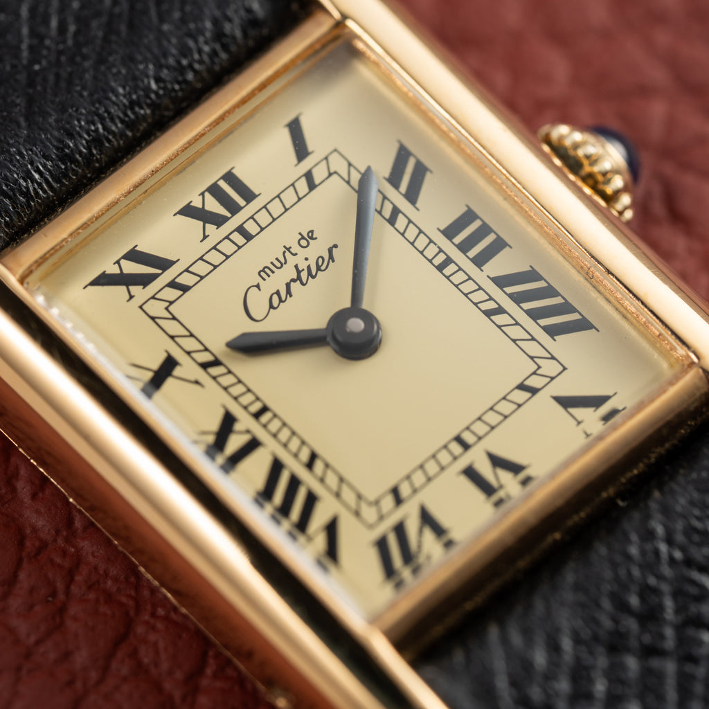 Cartier Tank Vermeil Roman Lemon Dial PM