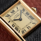 Cartier Tank Vermeil Roman Lemon Dial PM
