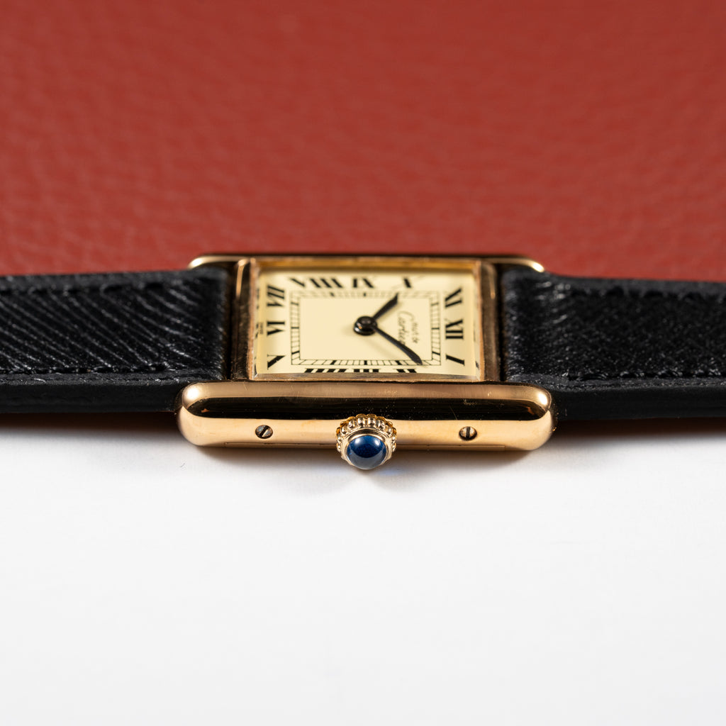 Cartier Tank Vermeil Roman Lemon Dial PM