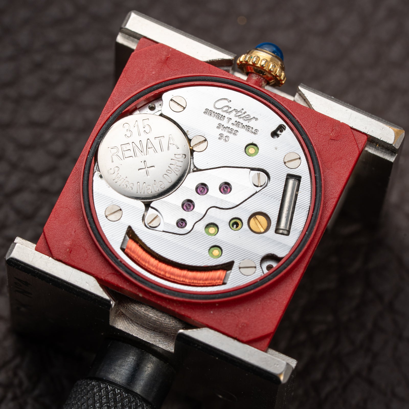 Cartier Must de Tank Vermeil Black Glossy Art Deco Dial GM Ref. 590005 from 1990s