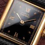 Cartier Must de Tank Vermeil Black Glossy Art Deco Dial GM Ref. 590005 from 1990s