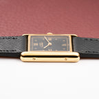 Cartier Must de Tank Vermeil Black Glossy Art Deco Dial GM Ref. 590005 from 1990s