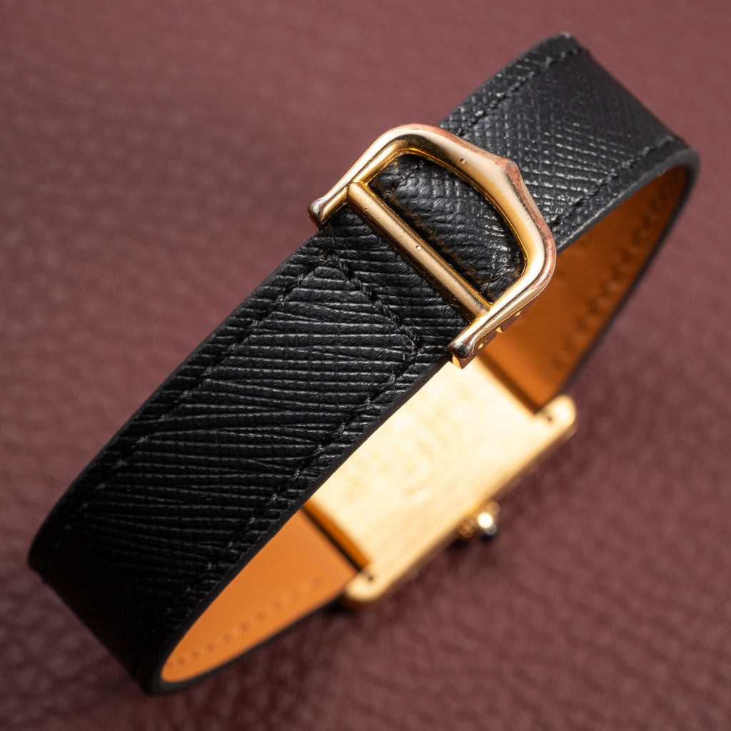 Cartier Must de Tank Vermeil Black Glossy Art Deco Dial GM Ref. 590005 from 1990s