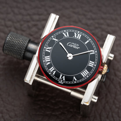 Cartier Must de Vendôme Black Roman Dial Vermeil Ref. 590004 from the 1990s