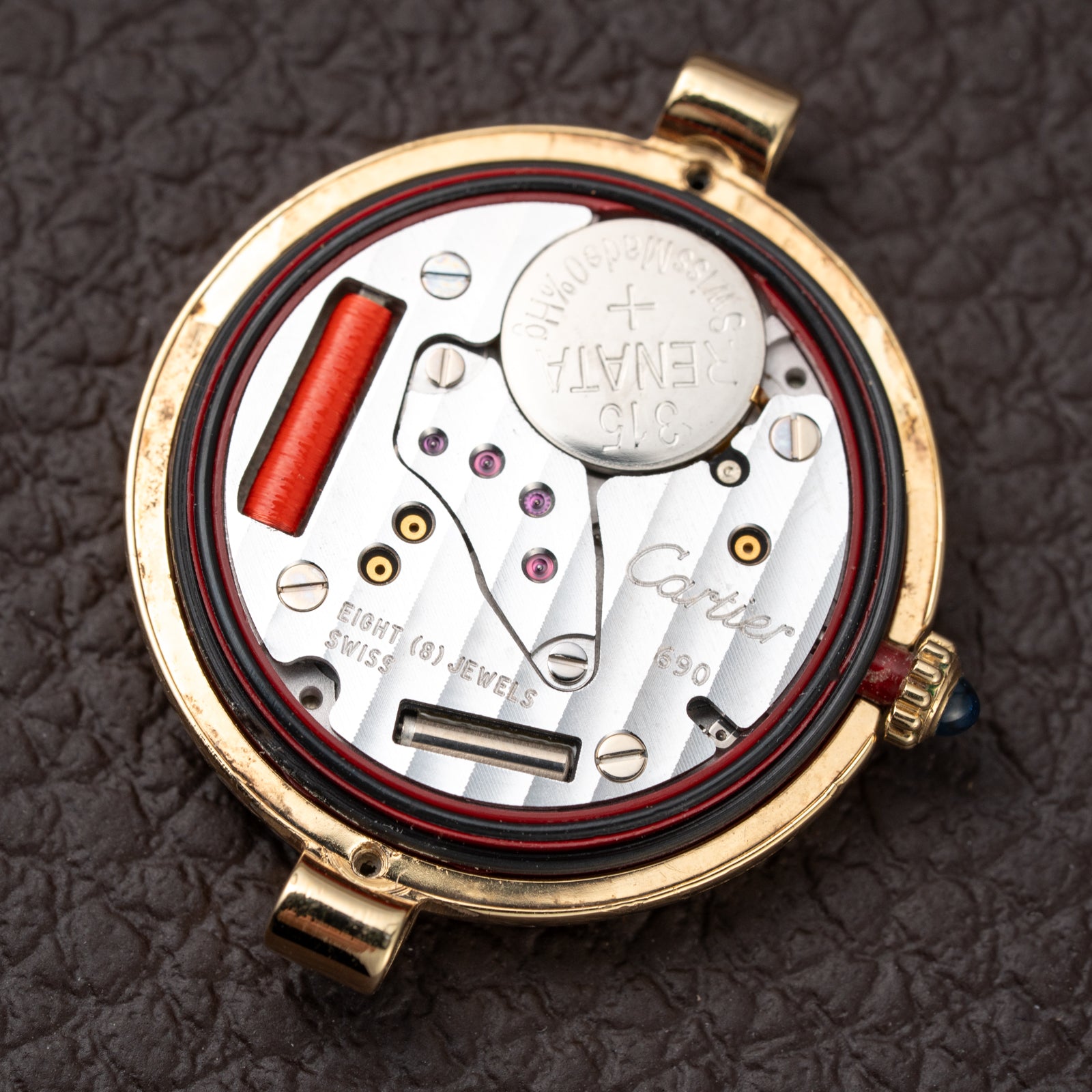 Cartier Must de Vendôme Black Roman Dial Vermeil Ref. 590004 from the 1990s