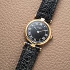 Cartier Must de Vendôme Black Roman Dial Vermeil Ref. 590004 from the 1990s