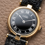 Cartier Must de Vendôme Black Roman Dial Vermeil Ref. 590004 from the 1990s