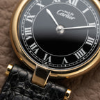 Cartier Must de Vendôme Black Roman Dial Vermeil Ref. 590004 from the 1990s