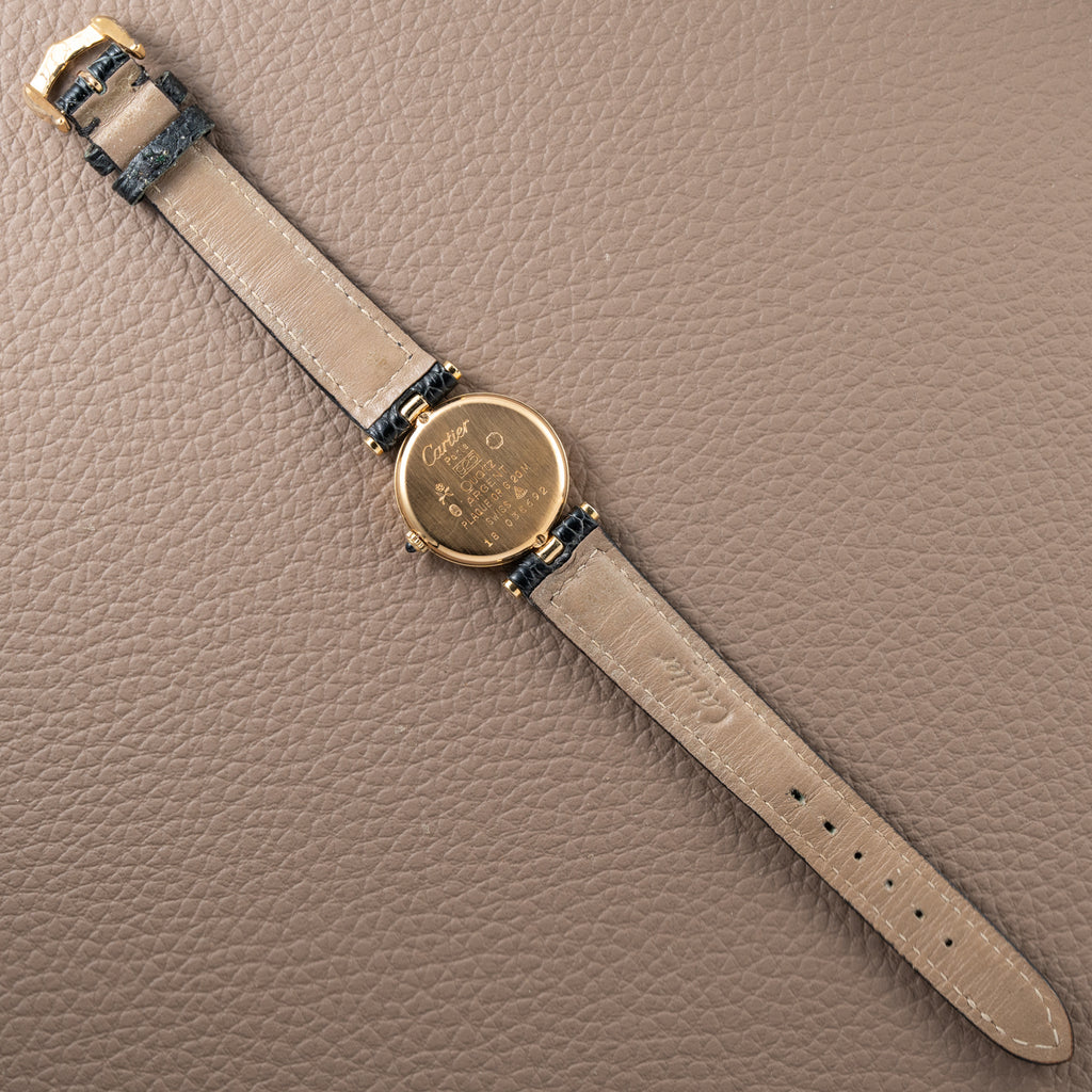 Cartier Must de Vendôme Black Roman Dial Vermeil Ref. 590004 from the 1990s