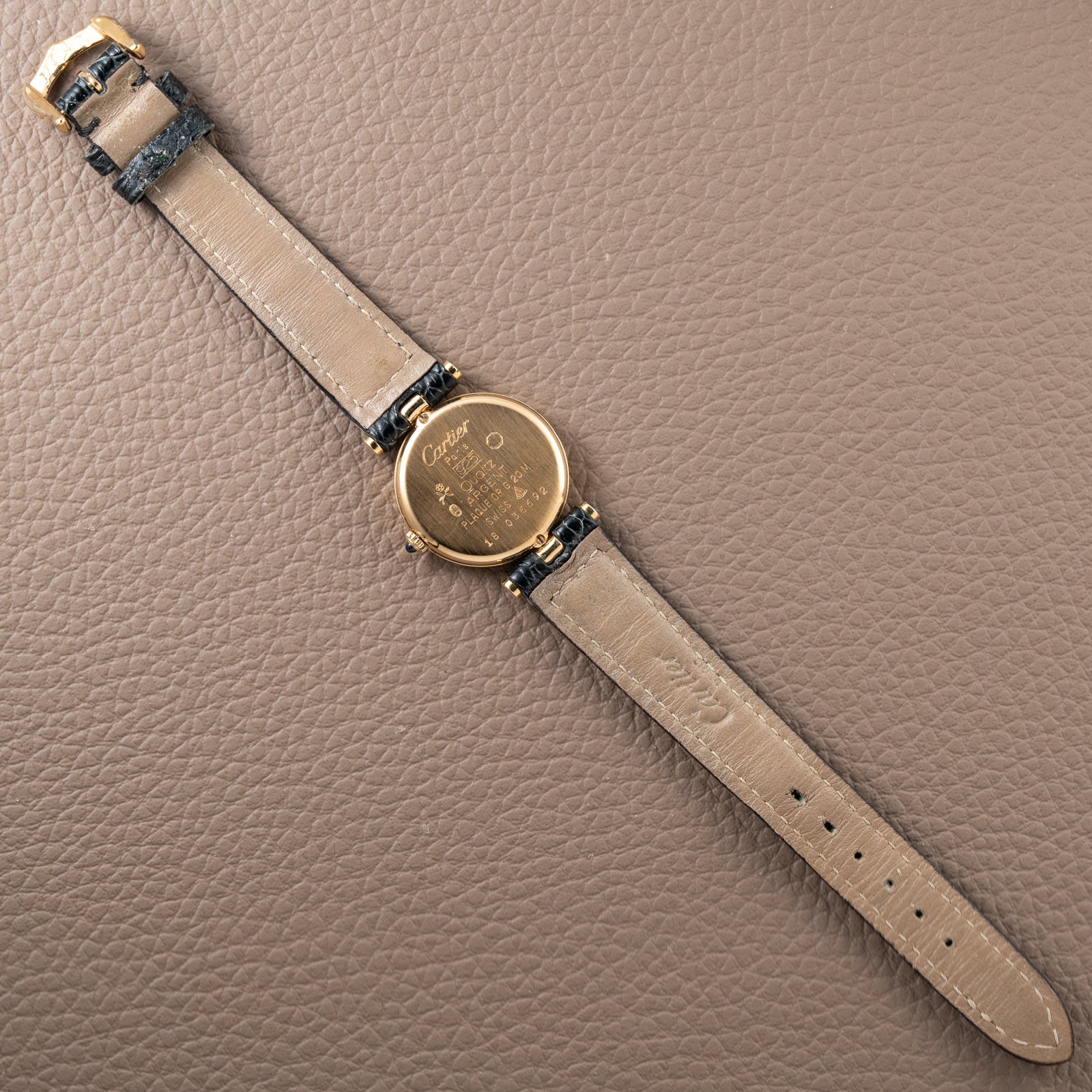 Cartier Must de Vendôme Black Roman Dial Vermeil Ref. 590004 from the 1990s