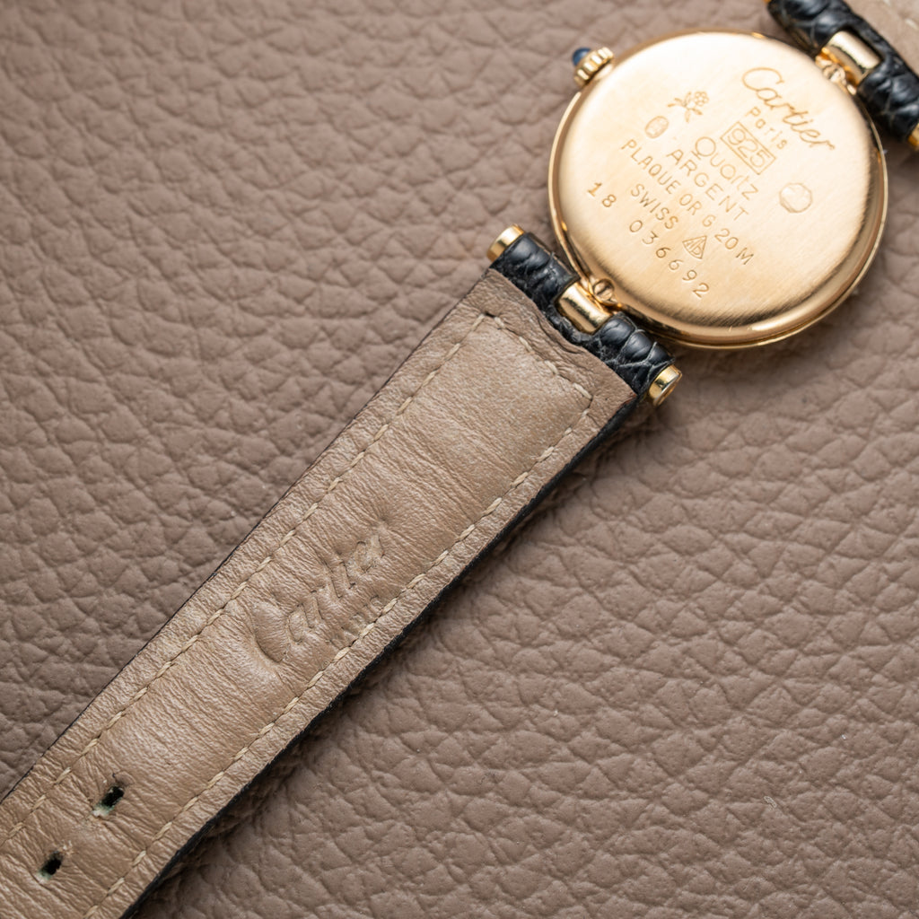 Cartier Must de Vendôme Black Roman Dial Vermeil Ref. 590004 from the 1990s