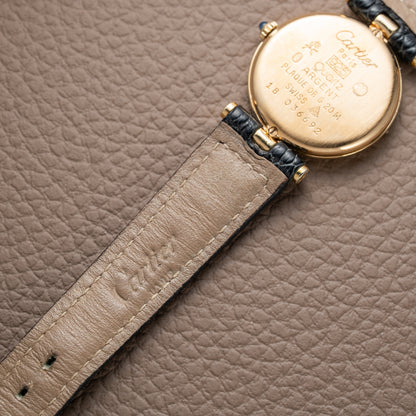Cartier Must de Vendôme Black Roman Dial Vermeil Ref. 590004 from the 1990s