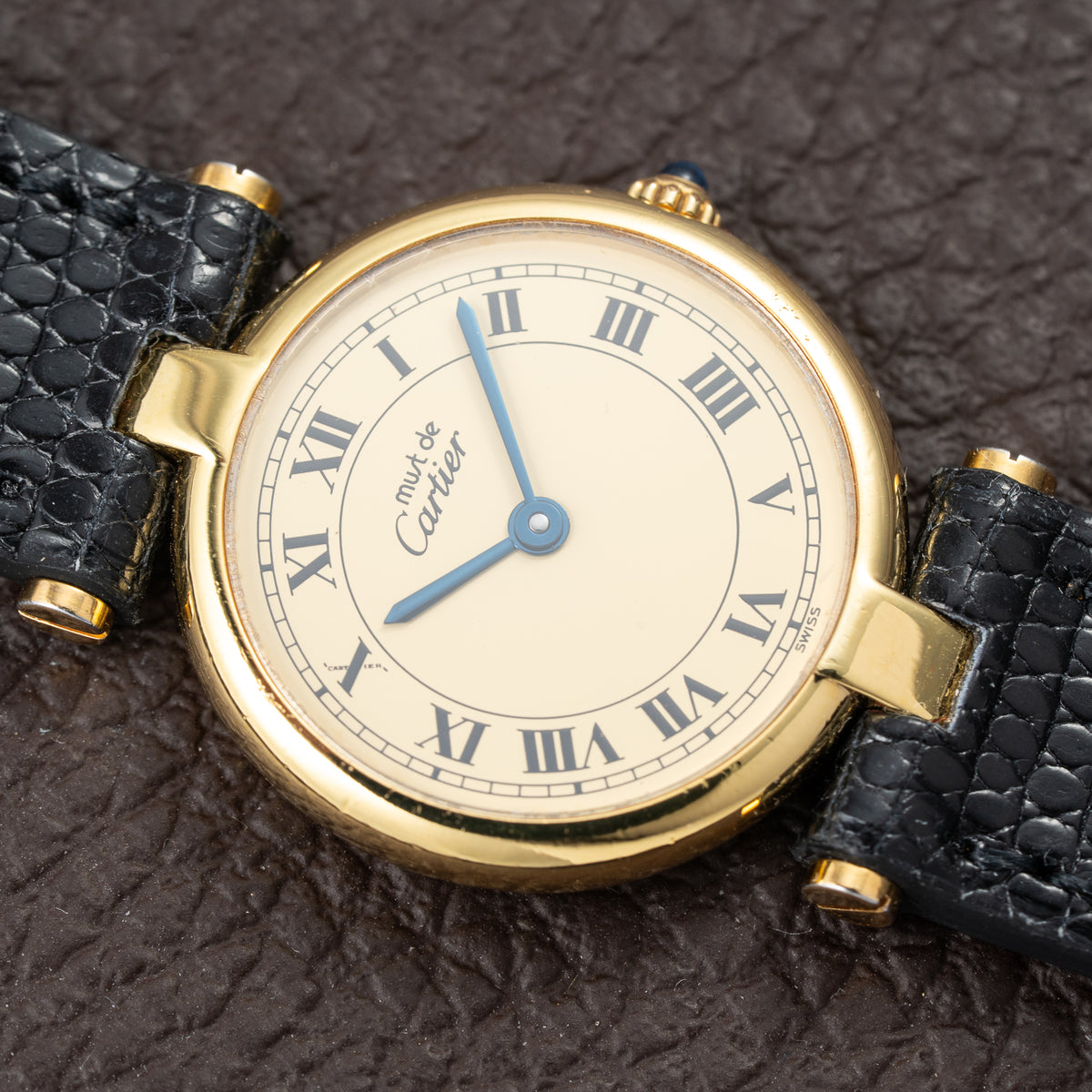 Cartier Must de Vendôme Vermeil Lemon Roman Dial Ref. 590004 from 1990s
