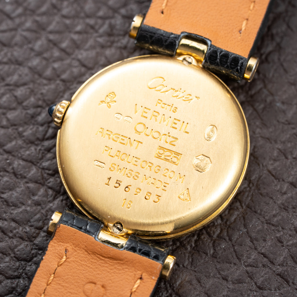 Cartier Must de Vendôme Vermeil Lemon Roman Dial Ref. 590004 from 1990s