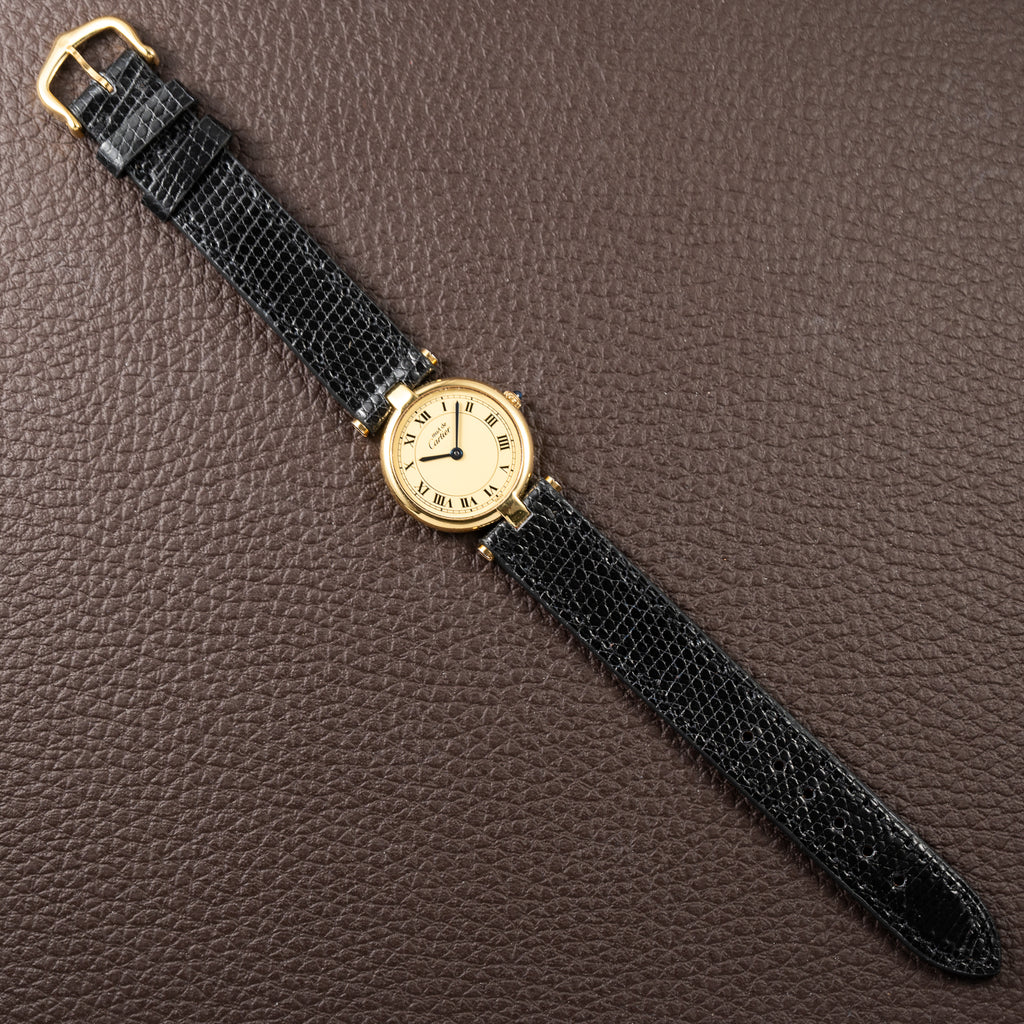 Cartier Must de Vendôme Vermeil Lemon Roman Dial Ref. 590004 from 1990s