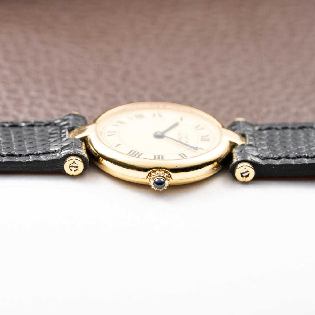 Cartier Must de Vendôme Vermeil Lemon Roman Dial Ref. 590004 from 1990s