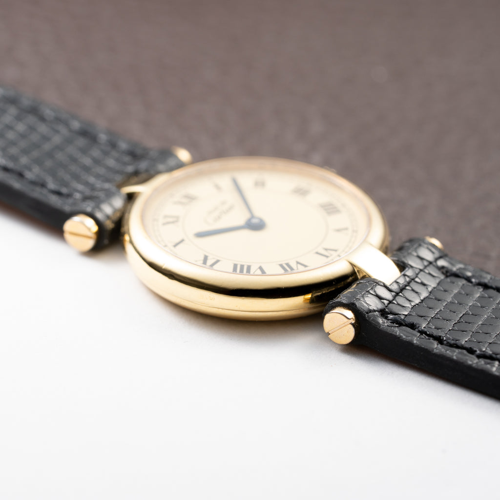 Cartier Must de Vendôme Vermeil Lemon Roman Dial Ref. 590004 from 1990s