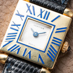 Cartier Obus Quadrant Blue Enamel Paris Dial Small Model Ref. A101