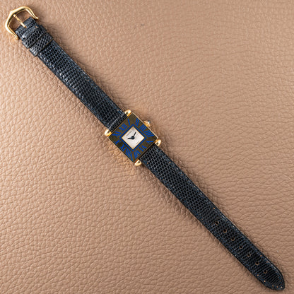 Cartier Obus Quadrant Blue Enamel Paris Dial Small Model Ref. A101