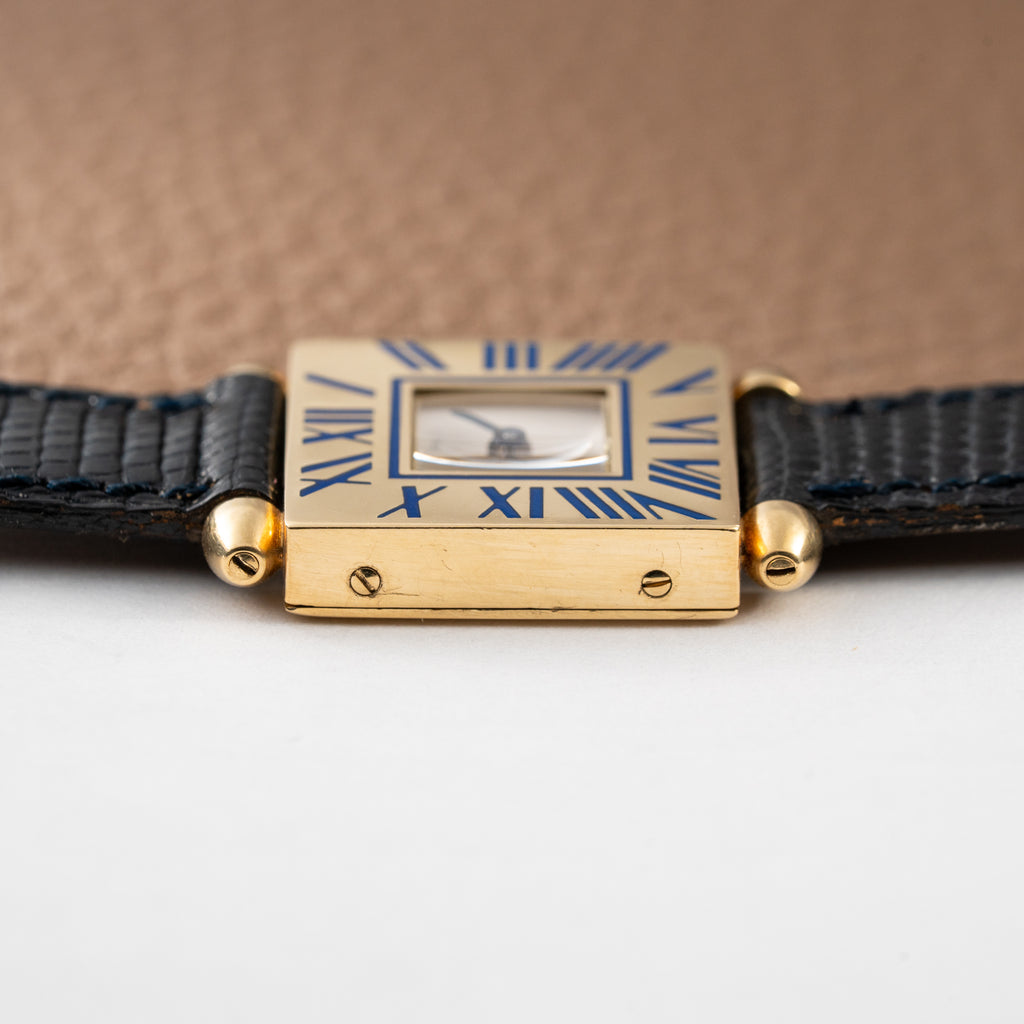Cartier Obus Quadrant Blue Enamel Paris Dial Small Model Ref. A101