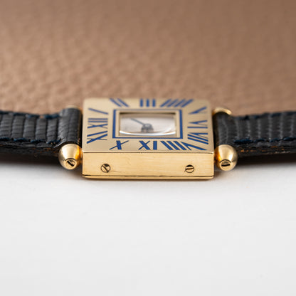 Cartier Obus Quadrant Blue Enamel Paris Dial Small Model Ref. A101