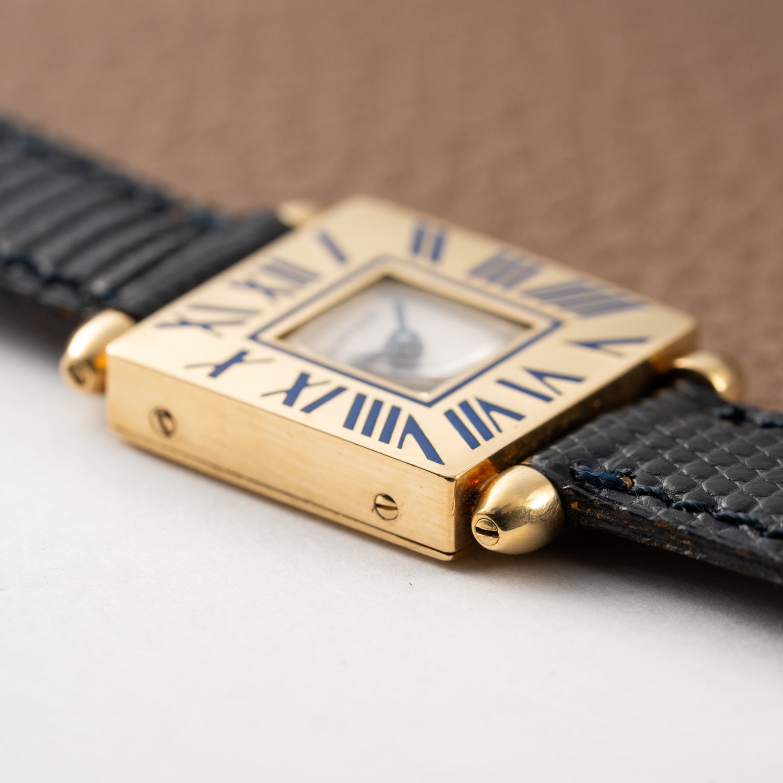 Cartier Obus Quadrant Blue Enamel Paris Dial Small Model Ref. A101