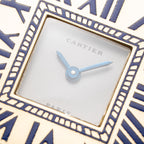 Cartier Obus 'Paris' Quadrant Blue Enamel Large Model 18k Yellow Gold GM Ref. A100 circa 1984