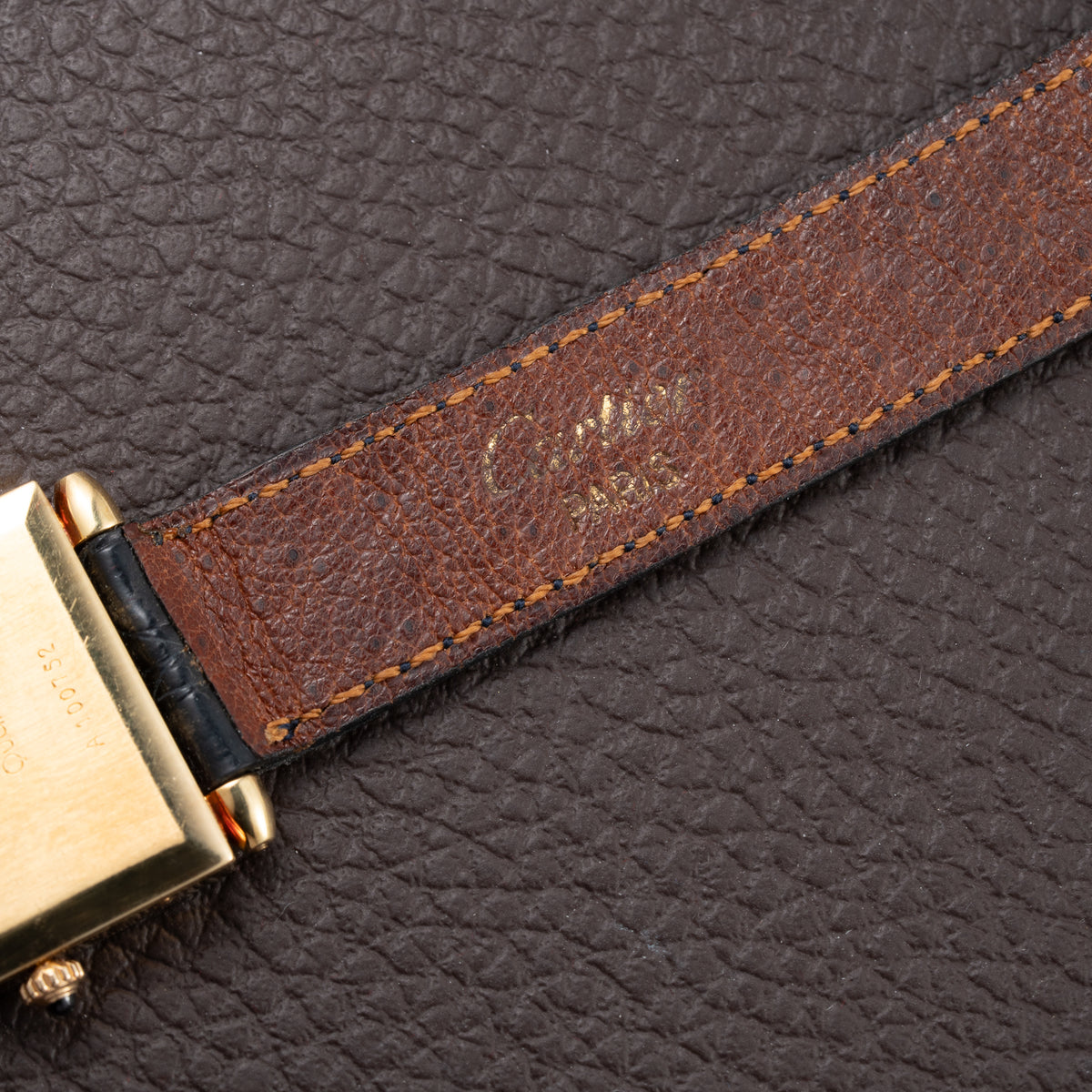 Cartier Obus 'Paris' Quadrant Blue Enamel Large Model 18k Yellow Gold GM Ref. A100 circa 1984