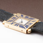 Cartier Obus 'Paris' Quadrant Blue Enamel Large Model 18k Yellow Gold GM Ref. A100 circa 1984