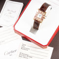 Cartier Obus 'Paris' Quadrant Red Burgundy Enamel Large Model 18k Yellow Gold GM Ref. A102 circa 1984