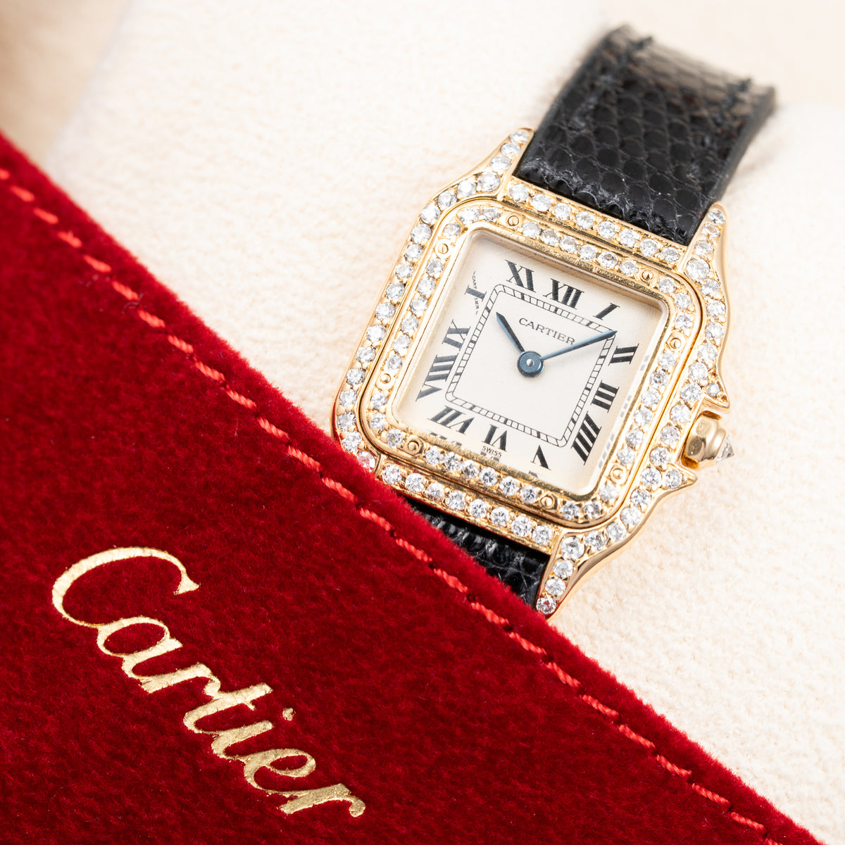 Cartier Panthère Factory Diamond Pavé 18K Yellow Gold PM w/ Cartier Service 2026 Ref. 8057929
