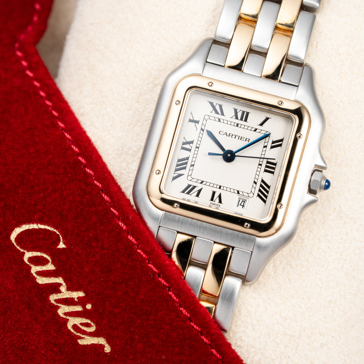Cartier Panthère Medium Two-Row Gold & Steel w/ Cartier Service 2026 Ref. 187949
