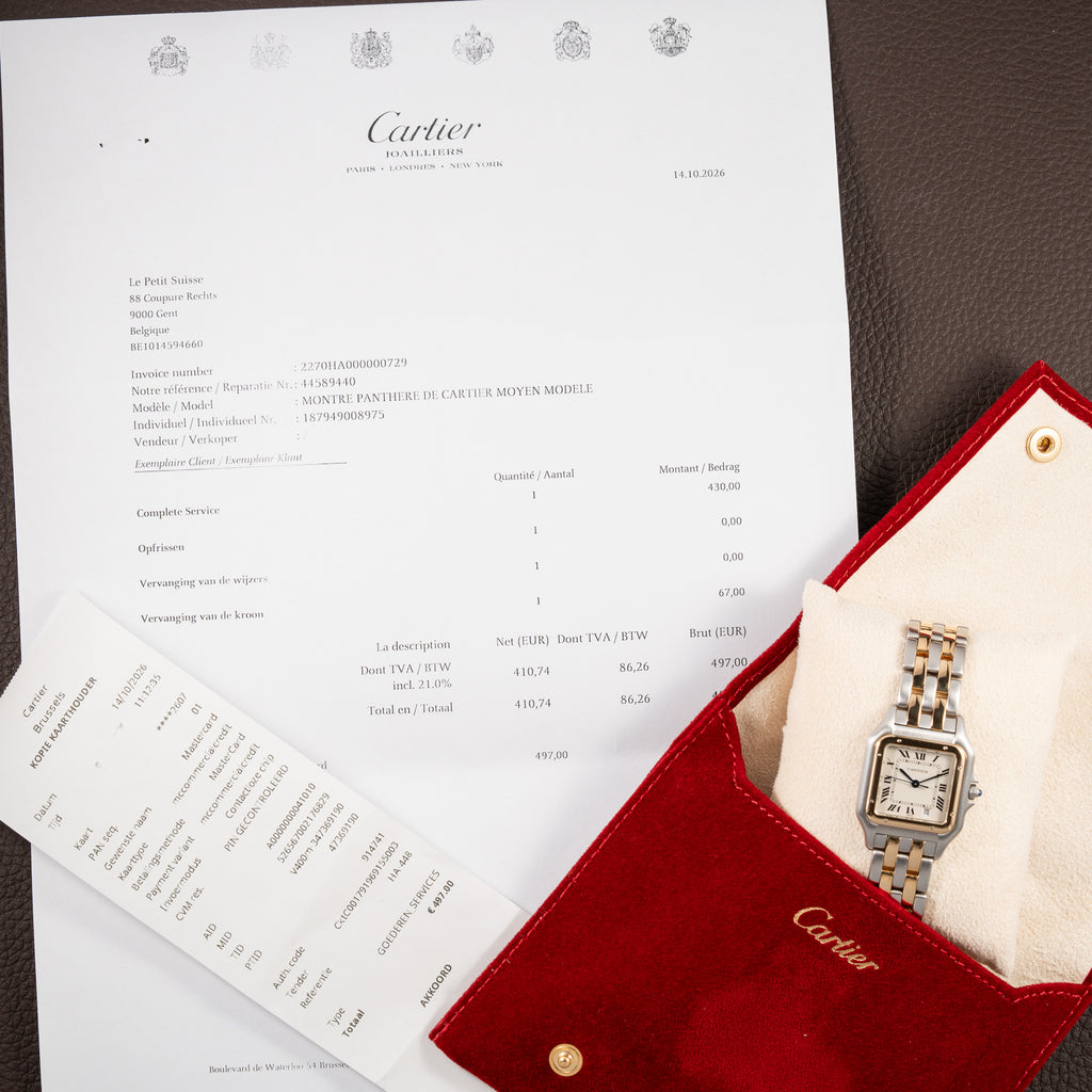 Cartier Panthère Medium Two-Row Gold & Steel w/ Cartier Service 2026 Ref. 187949