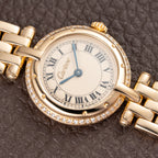 Cartier Panthère Ronde Vendôme Factory Diamond Set 18K Yellow Gold Quartz PM With Box Ref. 66920 From 1990