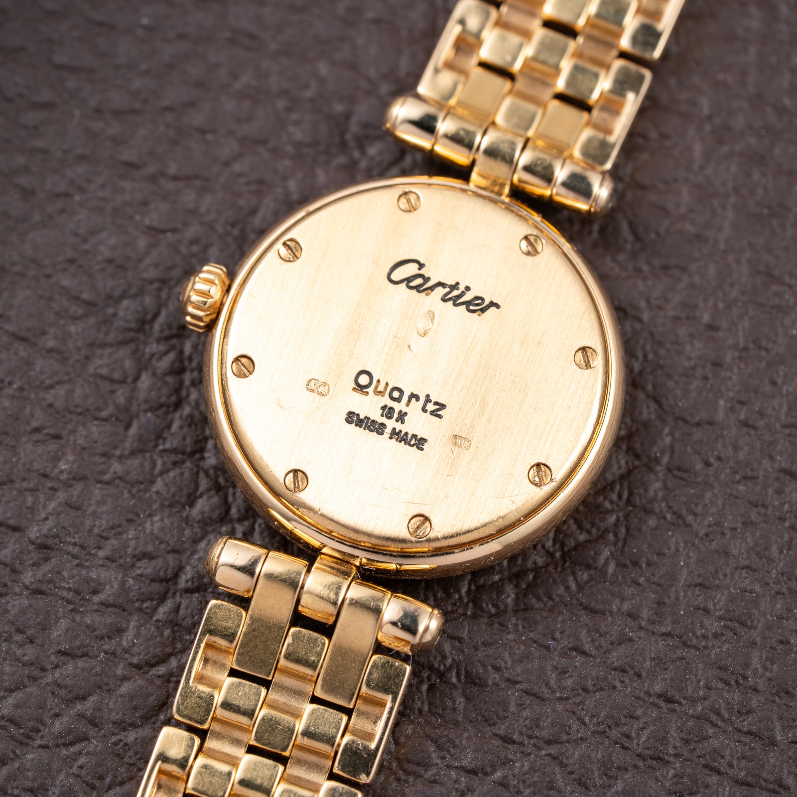 Cartier Panthère Ronde Vendôme Factory Diamond Set 18K Yellow Gold Quartz PM With Box Ref. 66920 From 1990