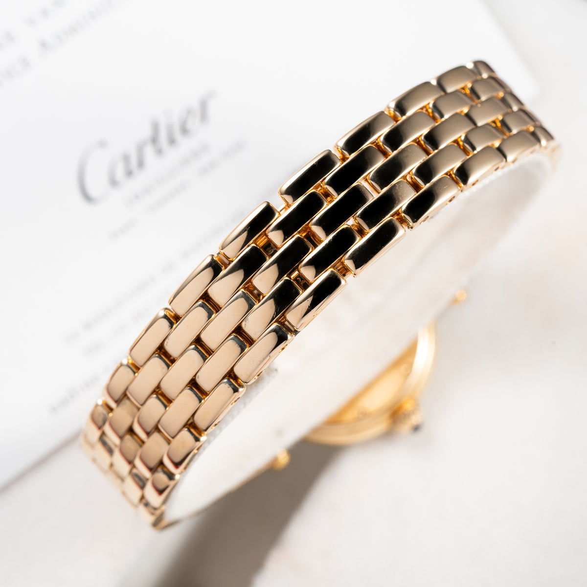 Cartier Panthère Ronde Vendôme Factory Diamond Set 18K Yellow Gold Quartz PM Ref. 66920 From 1990 With Box