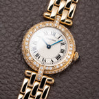 Cartier Panthère Ronde Vendôme Factory Diamond Set 18K Yellow Gold Quartz PM Ref. 66920 From 1990 With Box