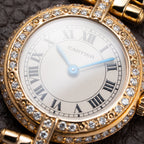 Cartier Panthère Ronde Vendôme Factory Diamond Set 18K Yellow Gold Quartz PM Ref. 66920 From 1990 With Box
