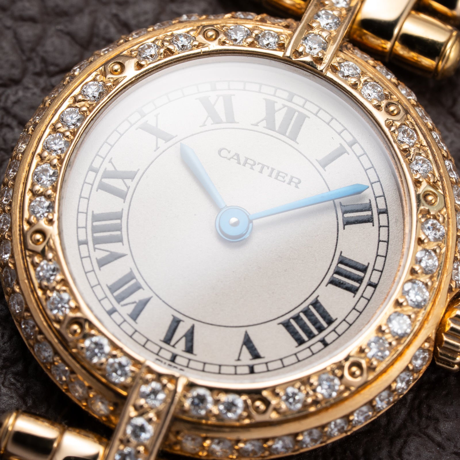 Cartier Panthère Ronde Vendôme Factory Diamond Set 18K Yellow Gold Quartz PM Ref. 66920 From 1990 With Box