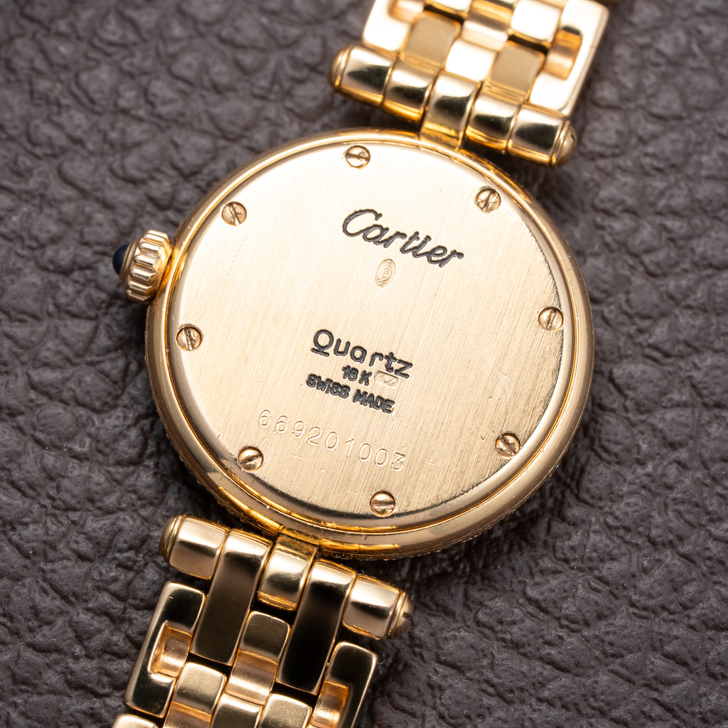 Cartier Panthère Ronde Vendôme Factory Diamond Set 18K Yellow Gold Quartz PM Ref. 66920 From 1990 With Box