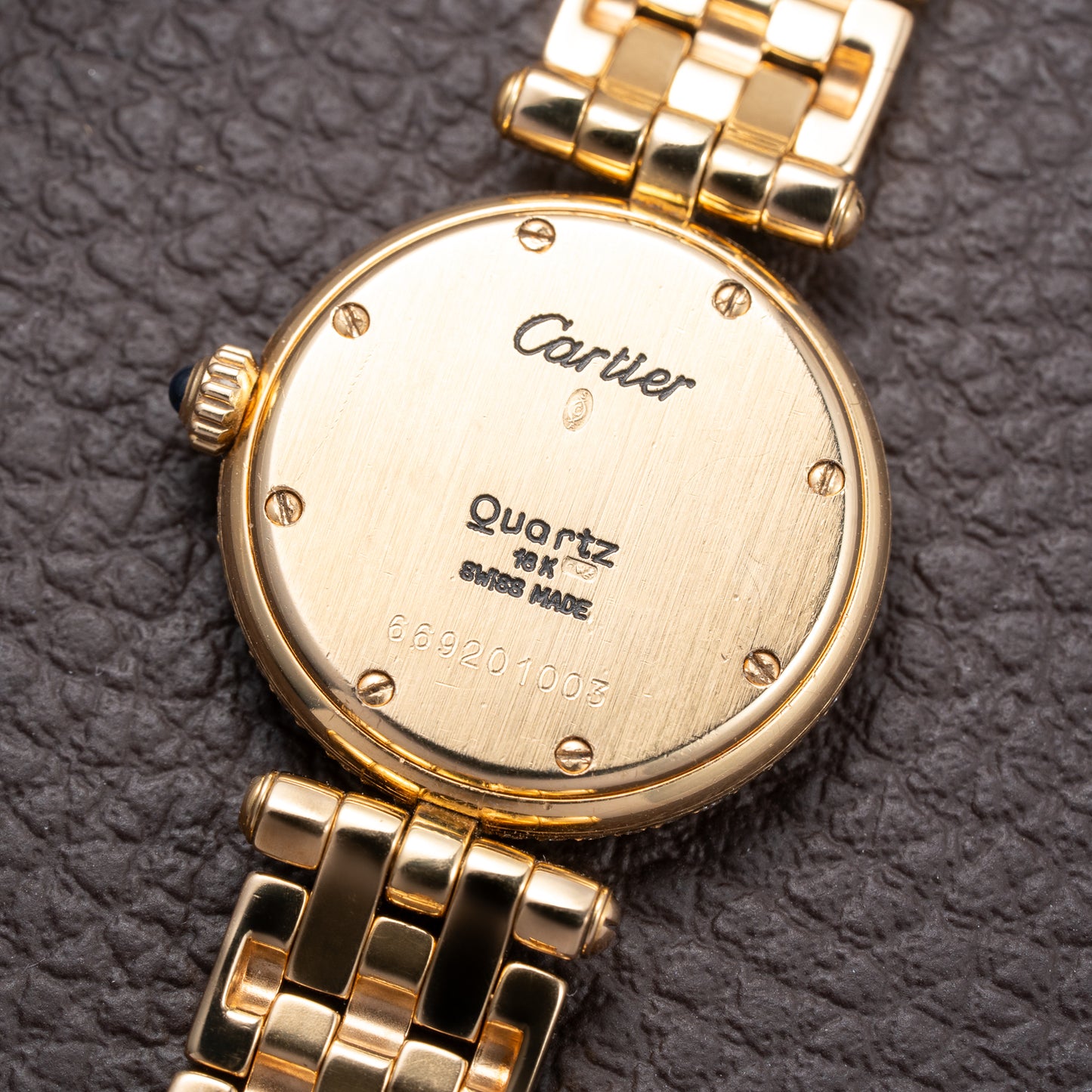 Cartier Panthère Ronde Vendôme Factory Diamond Set 18K Yellow Gold Quartz PM Ref. 66920 From 1990 With Box
