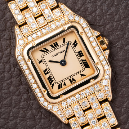 Cartier Panthère Factory Diamond Set 22mm PM Quartz Ref 86691 from 1990s