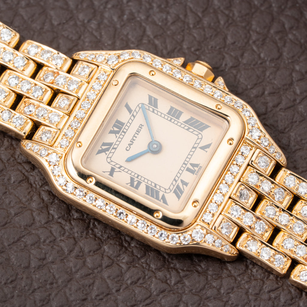 Cartier Panthère Factory Diamond Set 22mm PM Quartz Ref 86691 from 1990s
