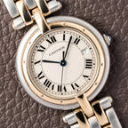 Cartier Panthère Ronde Vendôme Gold Steel Two Row Ref. 183964 from 1991 Full Set