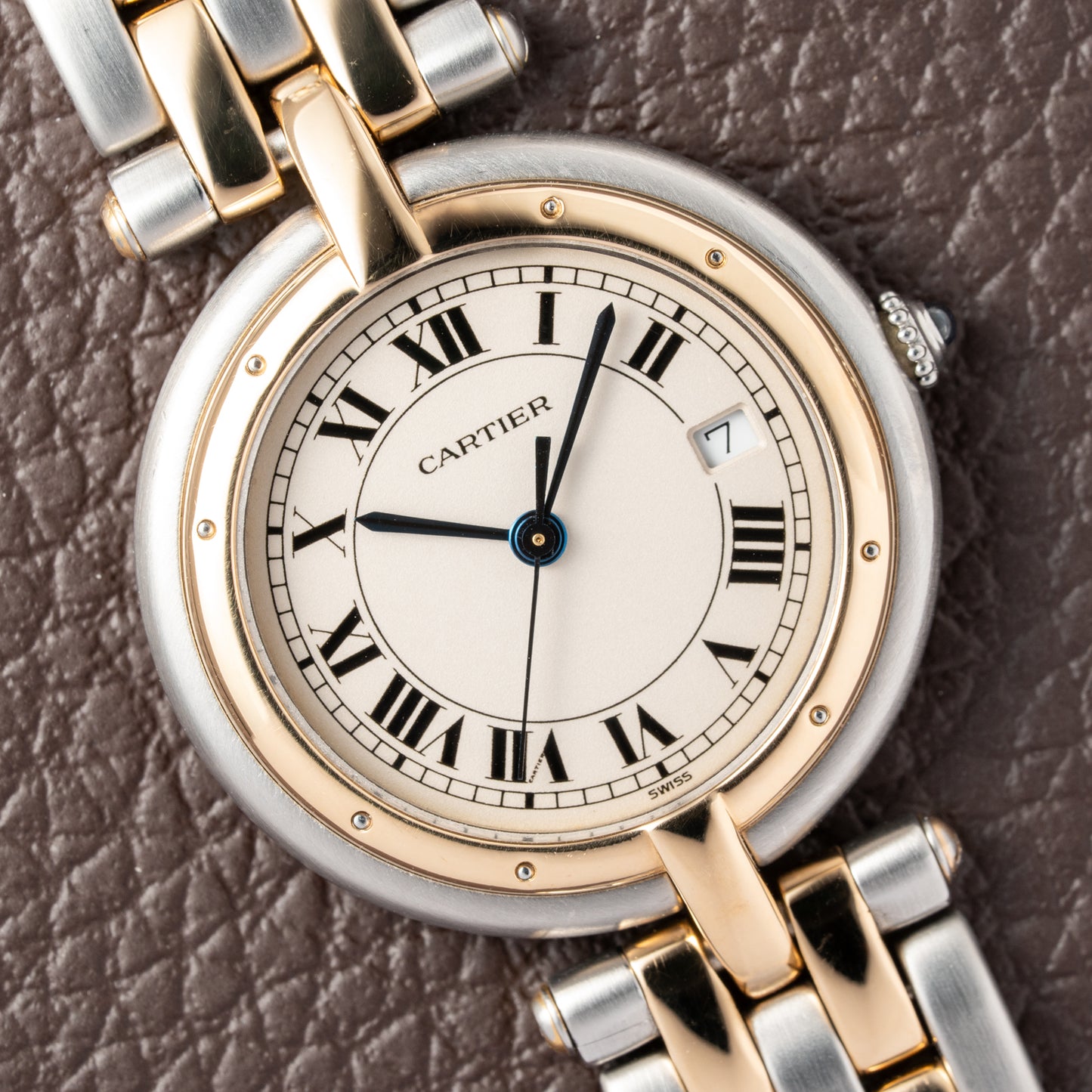 Cartier Panthère Ronde Vendôme Gold Steel Two Row Ref. 183964 from 1991 Full Set