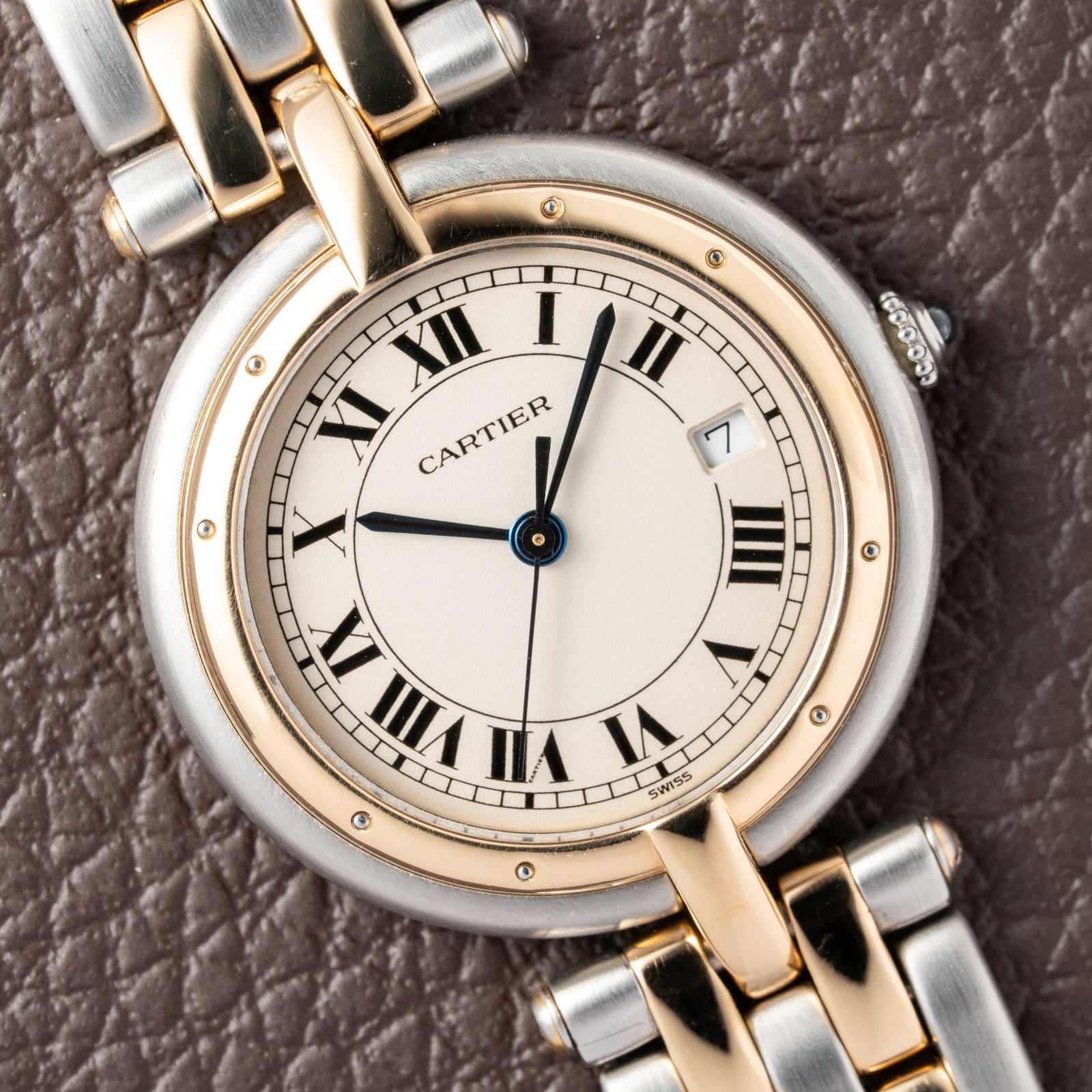 Cartier Panthère Ronde Vendôme Gold Steel Two Row Ref. 183964 from 1991 Full Set