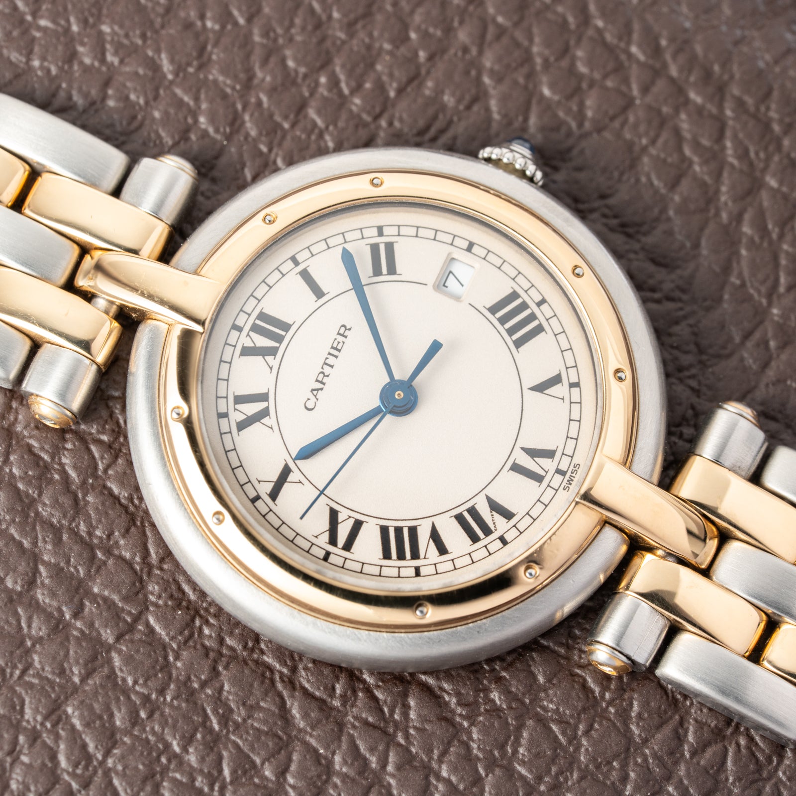 Cartier Panthère Ronde Vendôme Gold Steel Two Row Ref. 183964 from 1991 Full Set