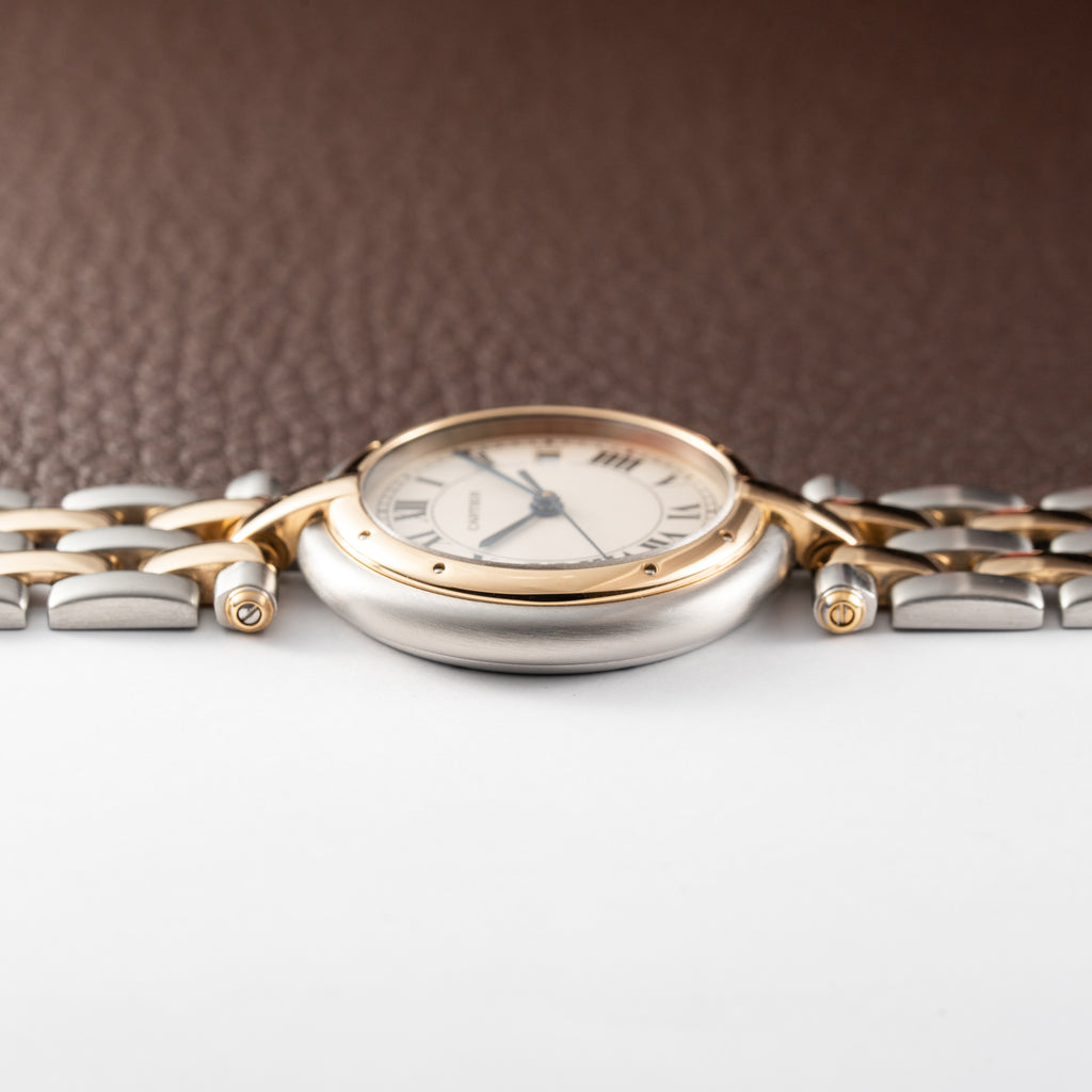 Cartier Panthère Ronde Vendôme Gold Steel Two Row Ref. 183964 from 1991 Full Set